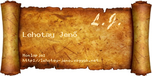 Lehotay Jenő névjegykártya