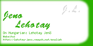 jeno lehotay business card